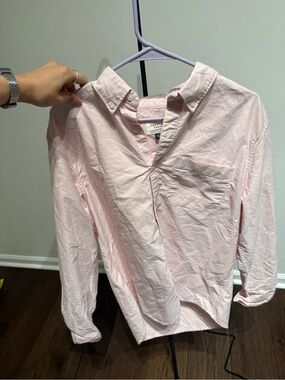 American Eagle Outfitters Light Pink Button-Down Casual Shirt